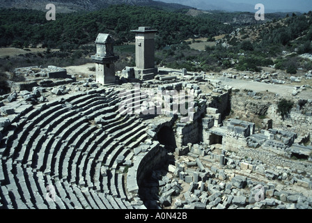 Amphithéâtre romain ruine à Xanthos en Turquie Banque D'Images