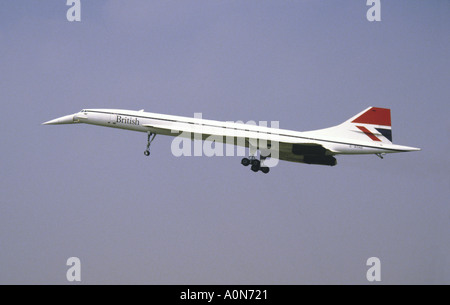 Avion Concorde, British Airways, Air Tattoo de Fairford Survol Banque D'Images