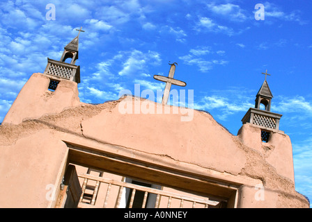 San Jose de Gracia Eglise catholique en las Trampas Nouveau Mexique sur la route de Taos Banque D'Images