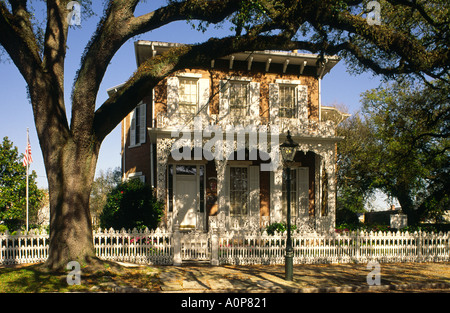 1740 DAR House vers 1860 dans la ville de Mobile, Alabama, États-Unis. Maintenant un musée géré par les Filles de la Révolution américaine Banque D'Images