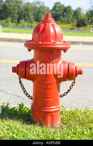 Bouche d’incendie rouge Banque D'Images