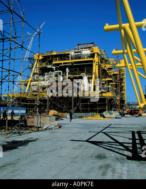 Plate-forme pétrolière de la mer du Nord, la construction inc., tyneside, à la fin des années 1980, Tyne et Wear, Angleterre, Royaume-Uni. Banque D'Images