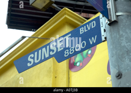 Sunset Boulevard à West Hollywood Sign Banque D'Images