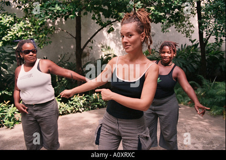 La Havane, Cuba. Trio Hip Hop féministe Las Krudas Banque D'Images