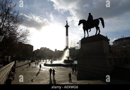 Vue de Trafalgar Square London Banque D'Images