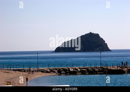 L'île de Bergeggi Spotorno Ligury Italie Banque D'Images