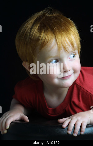 Red Headed Boy smiling Banque D'Images