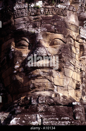 Sculpture de visage d'Angkor Wat Banque D'Images