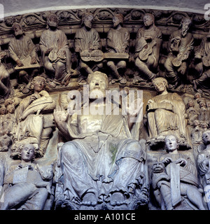 Pantocrator Pórtico de la Gloria Cathédrale de Santiago de Compostela Compostela Coruña Galice Espagne Banque D'Images