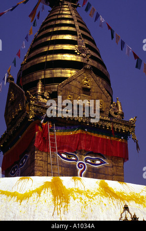 Temple bouddhiste de Swayambhunath, Katmandou, Népal Banque D'Images