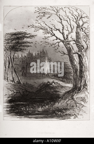 Frontispice du livre de Charles Dickens Bleak House Illustration par Phiz Hablot Knight Browne .1815 - 1882. Londres, 1853 Publié Banque D'Images