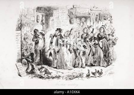 Un autre mariage. Illustration de la Charles Dickens roman Dombey et Fils par H K Browne connu comme Phiz Banque D'Images