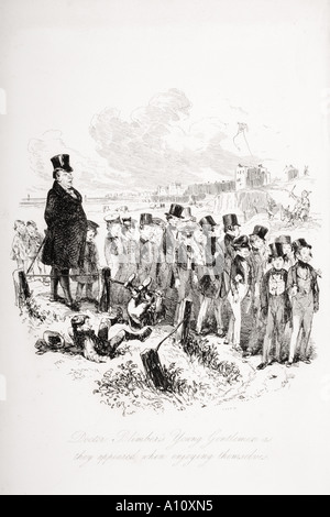 Docteur Blimber's jeunes messieurs tels qu'ils apparaissaient lors de l'amuser. Illustration de la Charles Dickens roman Dombey et Fils par H K Browne Banque D'Images