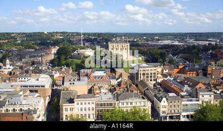 Vue sur l'Hôtel de ville de Norwich clock tower Banque D'Images