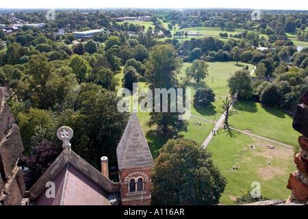 Avis de Verulamium Park de St Albans Abbey Tour Normande - Hertfordshire Banque D'Images