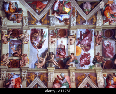 Italie Rome Le plafond de la chapelle Sixtine du Vatican Banque D'Images