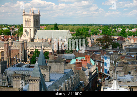 Toits de la ville universitaire de Cambridge, Angleterre, Royaume-Uni. Banque D'Images