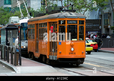 Tramway historique de Market Street, San Francisco, California, USA Banque D'Images