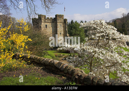 Le North East Gateway (1480) Whalley Abbey, vallée de Ribble, Lancashire, England, UK Banque D'Images