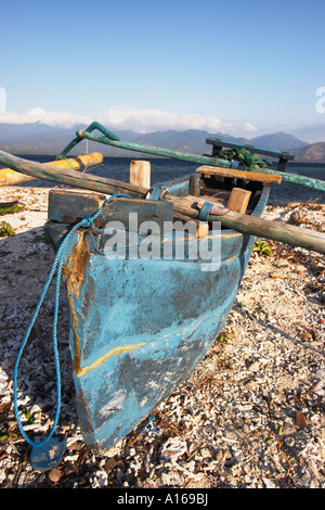 Fishing Boat On Beach, Gili Air Banque D'Images