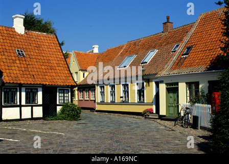 17 maisons du 18ème siècle Aero Danemark Aeroskobing Banque D'Images