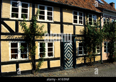 17 maisons du 18ème siècle Aero Danemark Aeroskobing Banque D'Images