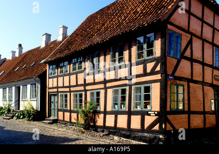 17 maisons du 18ème siècle Aero Danemark Aeroskobing Banque D'Images