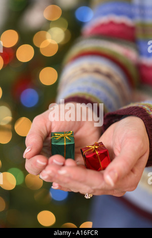 Hands Holding Gifts Banque D'Images