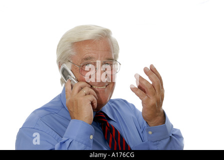 Homme avec un mobile Banque D'Images