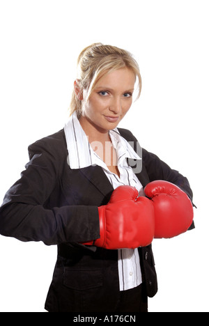 Dame et des gants de boxe Banque D'Images