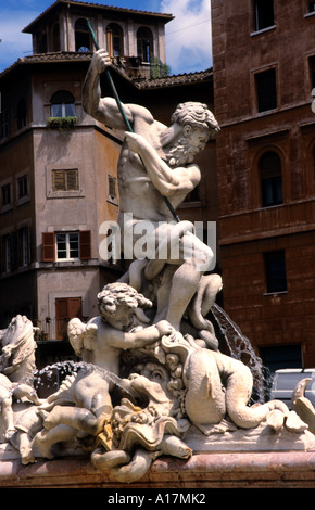 Piazza Navona Rome Italie Bernini carrés Jardins Musicaux Banque D'Images