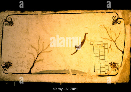 Peintures de Paestum fresques de la Tombe du Plongeur Château 7e - 1e siècle avant J.-C. Banque D'Images