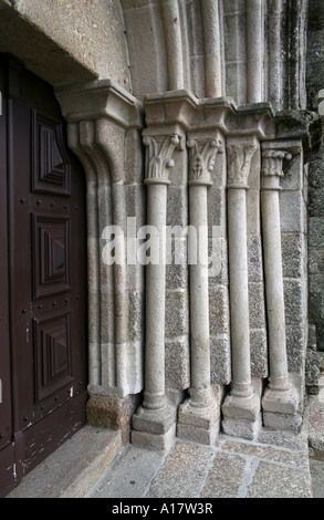 Détail du portail de la Santiago de Antas Monastère et église à Vila Nova de Famalicão. Le Portugal. Banque D'Images