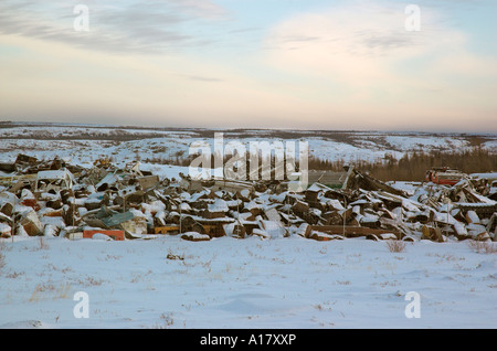 La ville dump à l'extérieur du village de Kuujjuaq dans l'Arctique canadien Banque D'Images