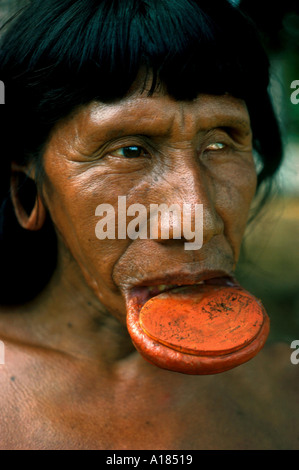 Tribesman Suya Xingu Brésil C Leimbach Banque D'Images