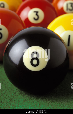 Boules de billard huit ball Banque D'Images