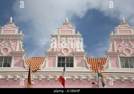 Exemple de l'architecture design typiquement néerlandais Oranjestad Aruba caraïbes antilles Banque D'Images