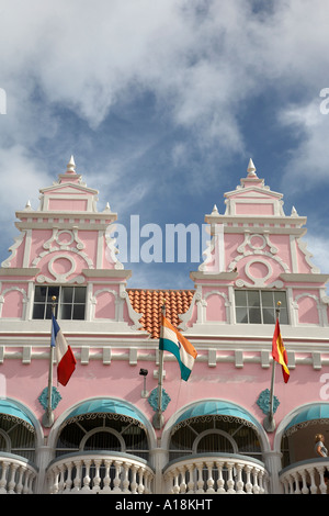 Exemple de l'architecture design typiquement néerlandais Oranjestad Aruba caraïbes antilles Banque D'Images