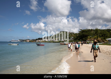 Afficher le long de la plage de Grand'anse ST. GEORGE'S GRENADE antilles Banque D'Images