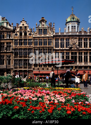 Marché aux Fleurs Grand Place Bruxelles Belgique Banque D'Images