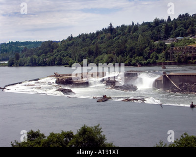 Willamette Falls sur la rivière Willamette, près de Oregon City Banque D'Images