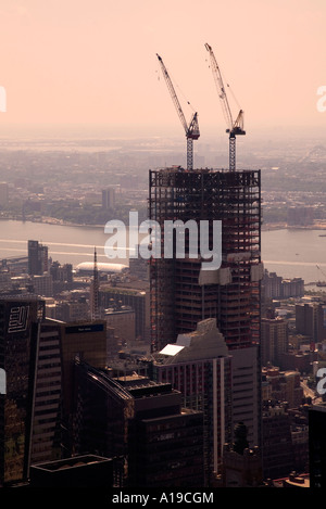 Les travaux de construction du centre de Manhattan, New York, USA. Banque D'Images