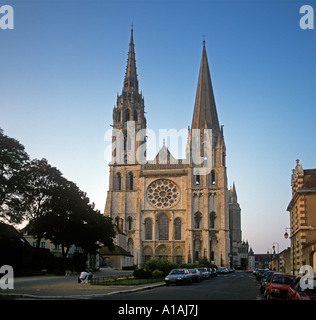 La cathédrale de Chartres le Cathdral Notre Dame de l'Ile de France Banque D'Images