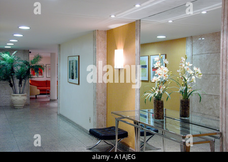 Décor intérieur des espaces publics de l'Luxor Regente Hotel à Rio de Janeiro Brésil Banque D'Images