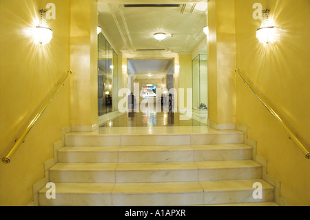 Le décor intérieur de la zone de réception de l'Hôtel Copacabana Palace à Rio de Janeiro Brésil Banque D'Images