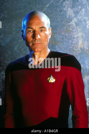 Star Trek La nouvelle génération Année 1987 1994 Directeur Corey Allen, Gabrielle Beaumont Patrick Stewart Le Capitaine Jean Luc Picard Banque D'Images