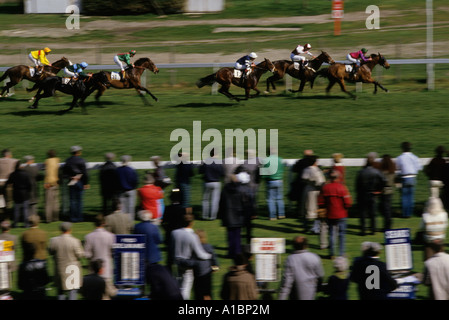 BRIGHTON SUSSEX ENGLAND 1986 COURSES DE CHEVAUX PARI FOULES 2007 Banque D'Images