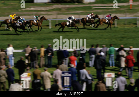 BRIGHTON SUSSEX ENGLAND 1986 COURSES DE CHEVAUX PARI FOULES 2007 Banque D'Images