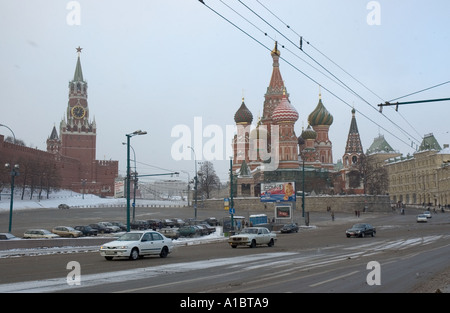 Vue en direction nord vers la place Rouge dans le centre de Moscou Banque D'Images