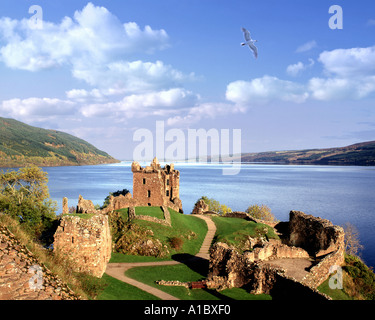 GB - Ecosse : le château d'Urquhart et le Loch Ness Banque D'Images